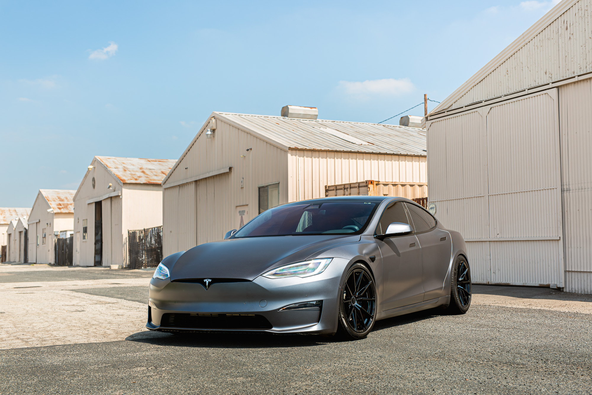 2022 Tesla Model S Plaid with Blaque Diamond BD-F29 Gloss Black Wheels