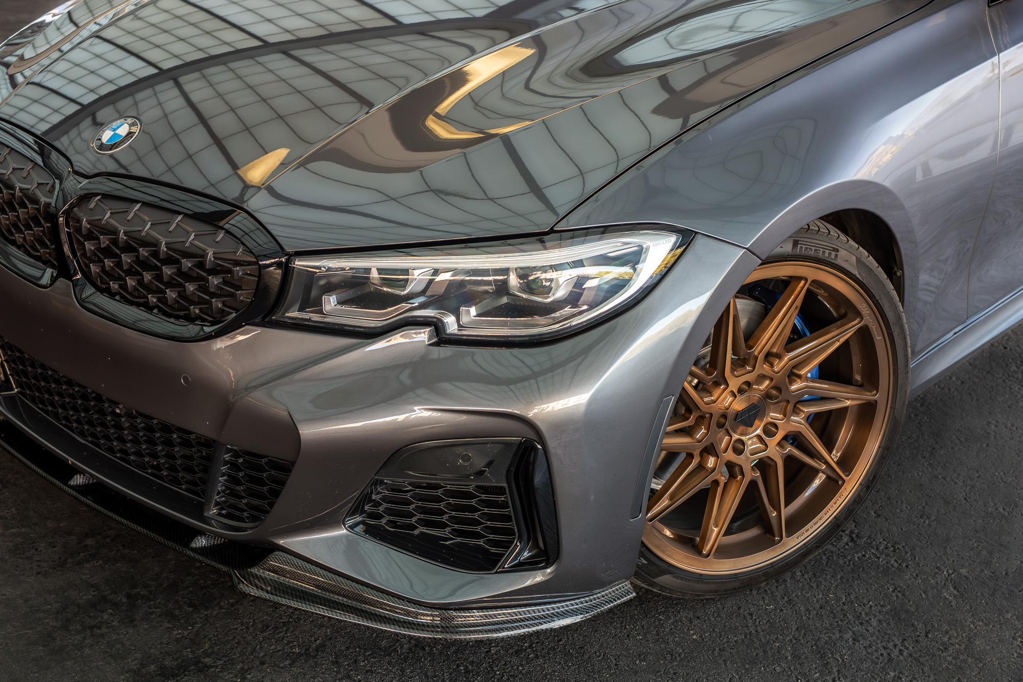 A 2020 BMW M340i on Brushed Bronze Blaque Diamond BD-F25 Wheels